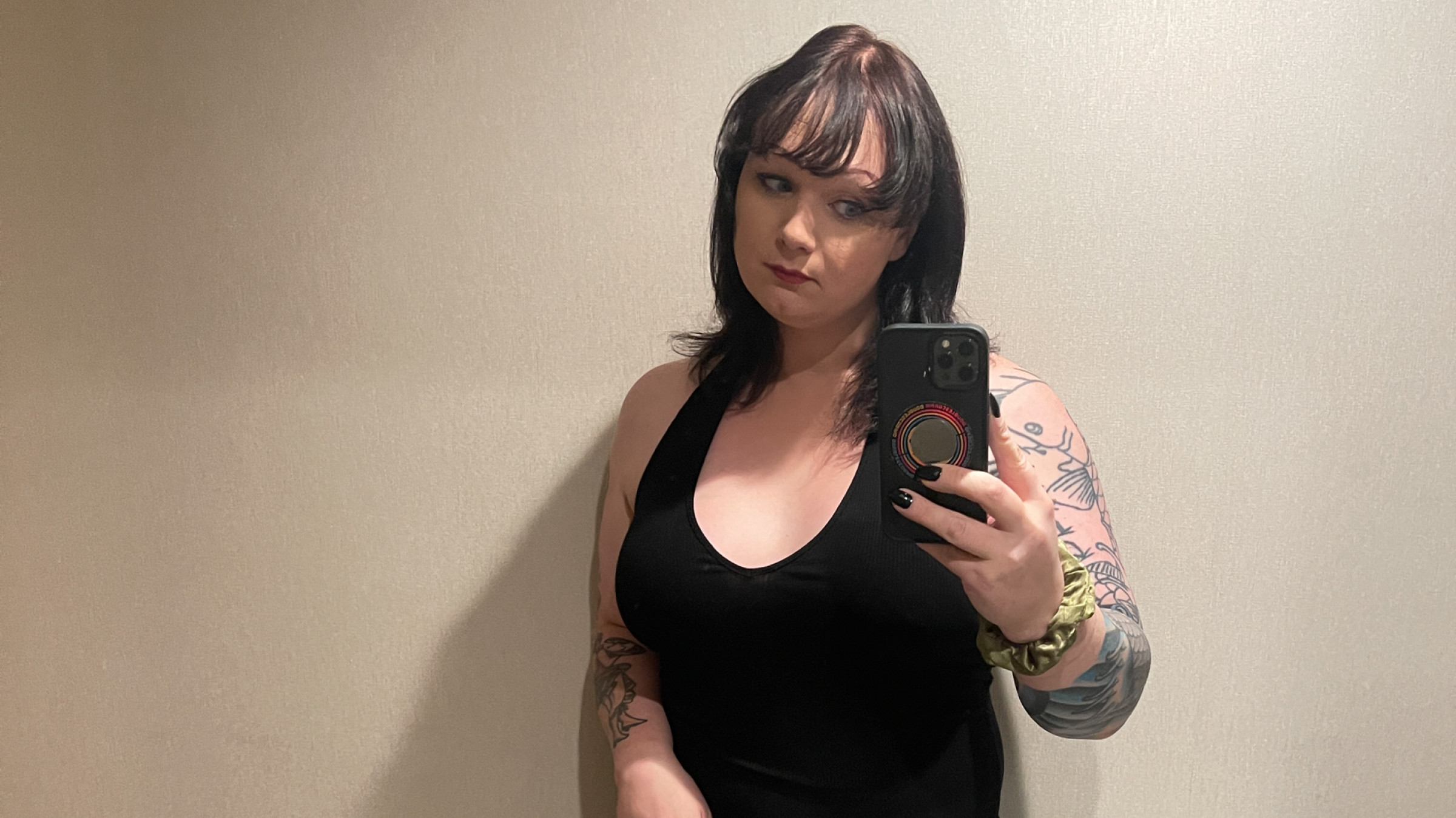 Mini Set Aug 21, 2024 - Don't I look hot in my black dress while I tease you with my boobs?