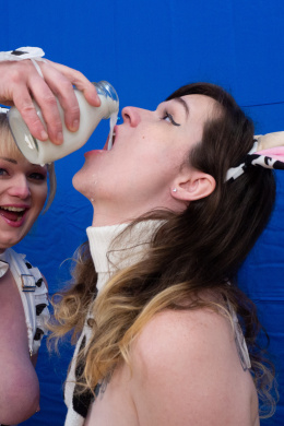 Cute TS Cow Girls Milk Each Other and Fuck!